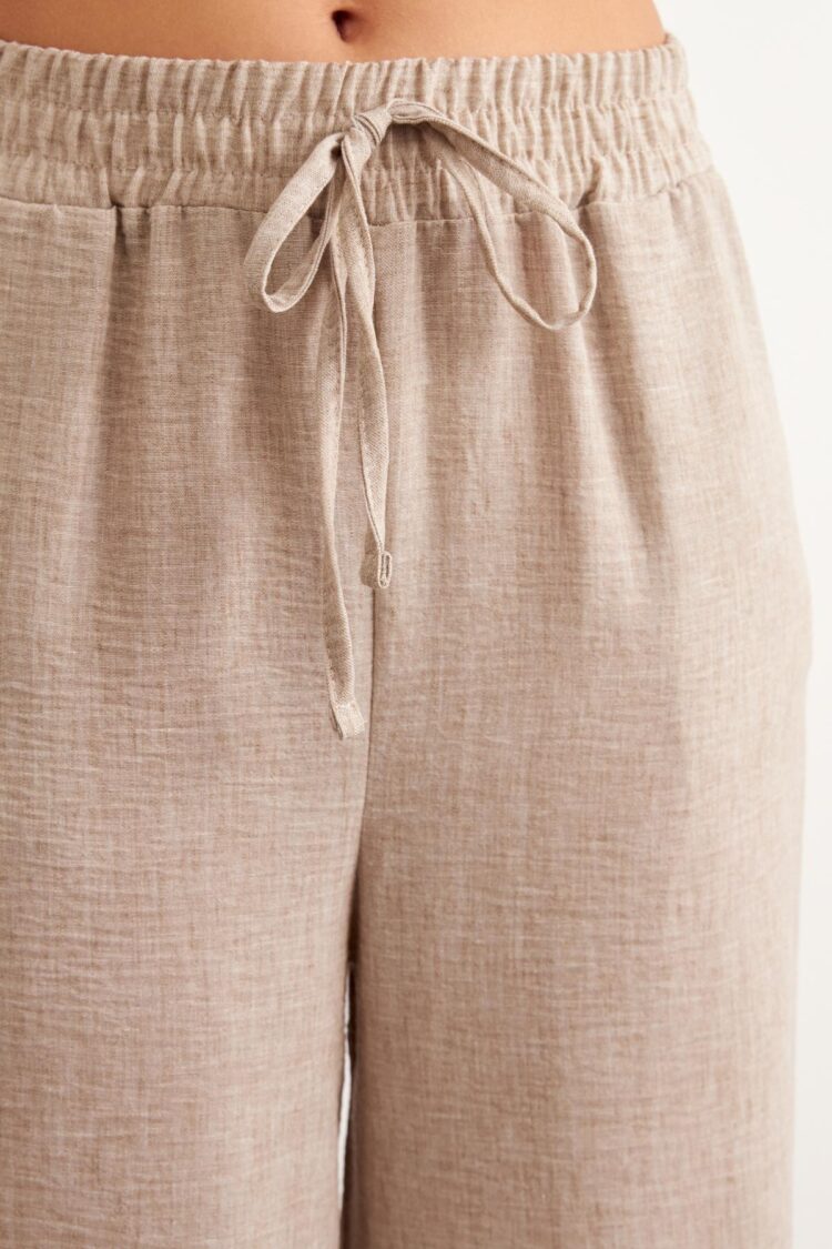 Elastic Waist Linen Trousers