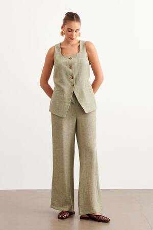 Elastic Waist Linen Pants - Levure - Globality Store - Women Clothes Wholesale Turkey