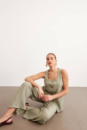 Elastic Waist Linen Pants - Levure - Globality Store - Women Clothes Wholesale Turkey
