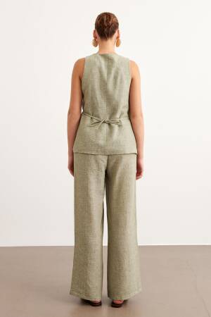 Elastic Waist Linen Pants - Levure - Globality Store - Women Clothes Wholesale Turkey