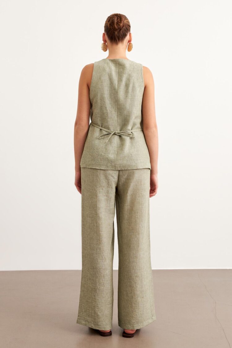 Elastic Waist Linen Pants