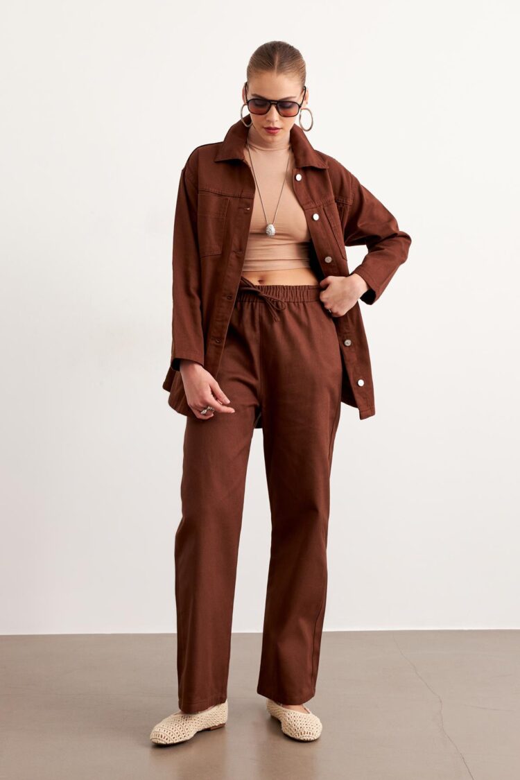 Elastic Waist Gabardine Pants