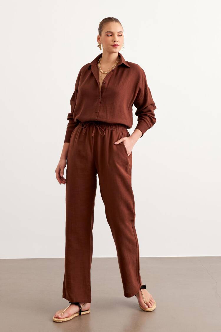 Women's Long Sleeve Oversize Mueslin Shirt