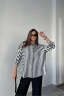 Striped Shirt Linen - Ello - Globality Store - Women Clothes Wholesale Turkey