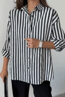 Striped Shirt Linen - Ello - Globality Store - Women Clothes Wholesale Turkey
