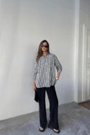 Striped Shirt Linen - Ello - Globality Store - Women Clothes Wholesale Turkey