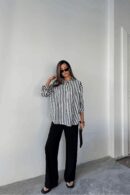 Striped Shirt Linen - Ello - Globality Store - Women Clothes Wholesale Turkey
