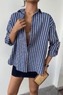 Striped Shirt Linen - Ello - Globality Store - Women Clothes Wholesale Turkey