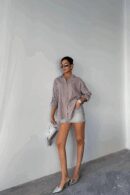 Striped Shirt Linen - Ello - Globality Store - Women Clothes Wholesale Turkey
