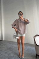 Striped Shirt Linen - Ello - Globality Store - Women Clothes Wholesale Turkey