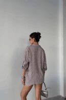 Striped Shirt Linen - Ello - Globality Store - Women Clothes Wholesale Turkey