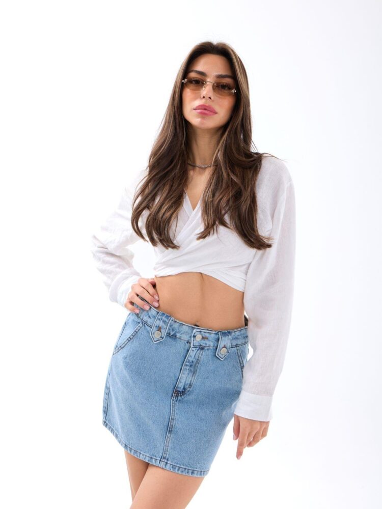 Skirt - Blue - Fame - Globality Store - Women Clothes Wholesale Turkey