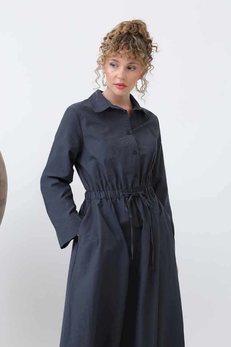 Women's Tie Waist Long Sleeve Dress