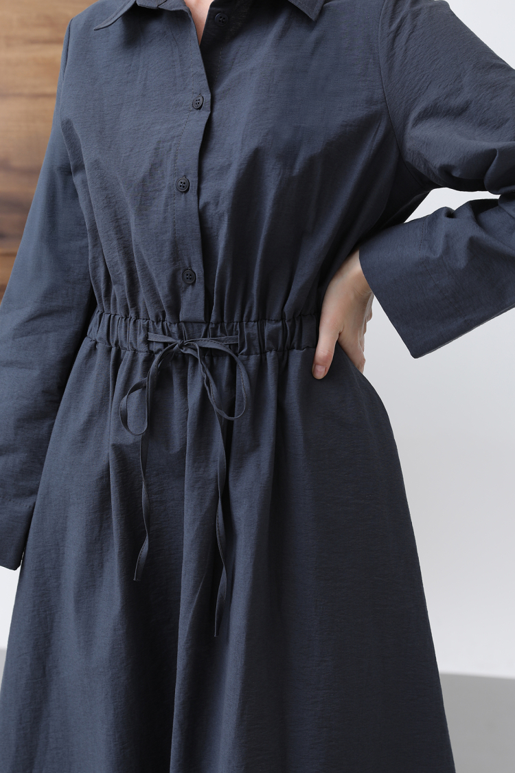 Women's Tie Waist Long Sleeve Dress