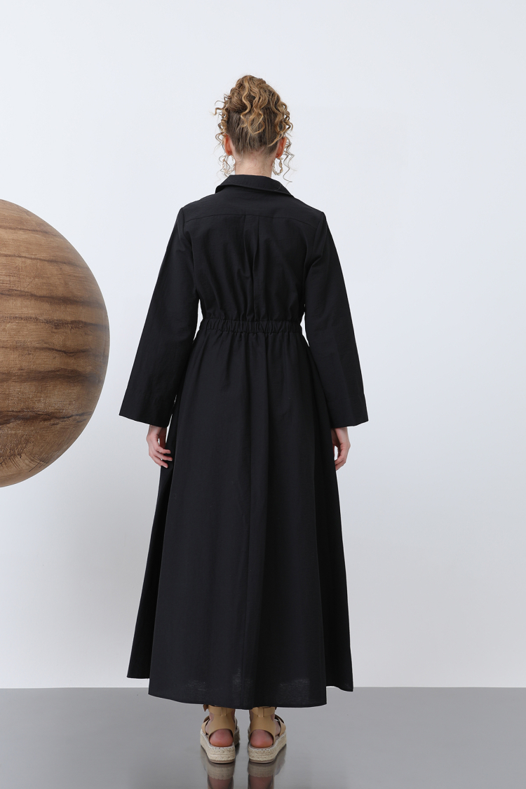 Women's Tie Waist Long Sleeve Dress