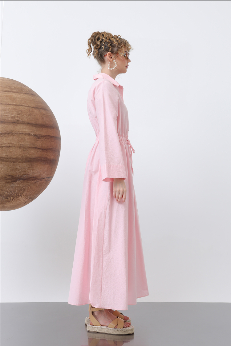 Women's Tie Waist Long Sleeve Dress