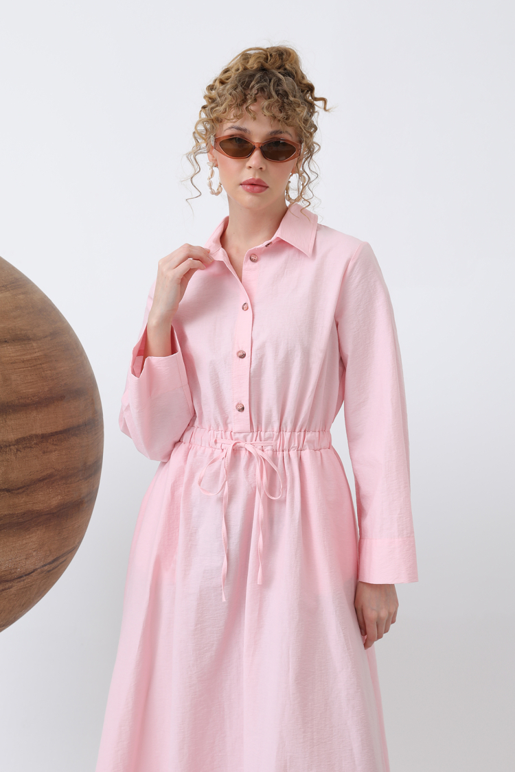 Women's Tie Waist Long Sleeve Dress