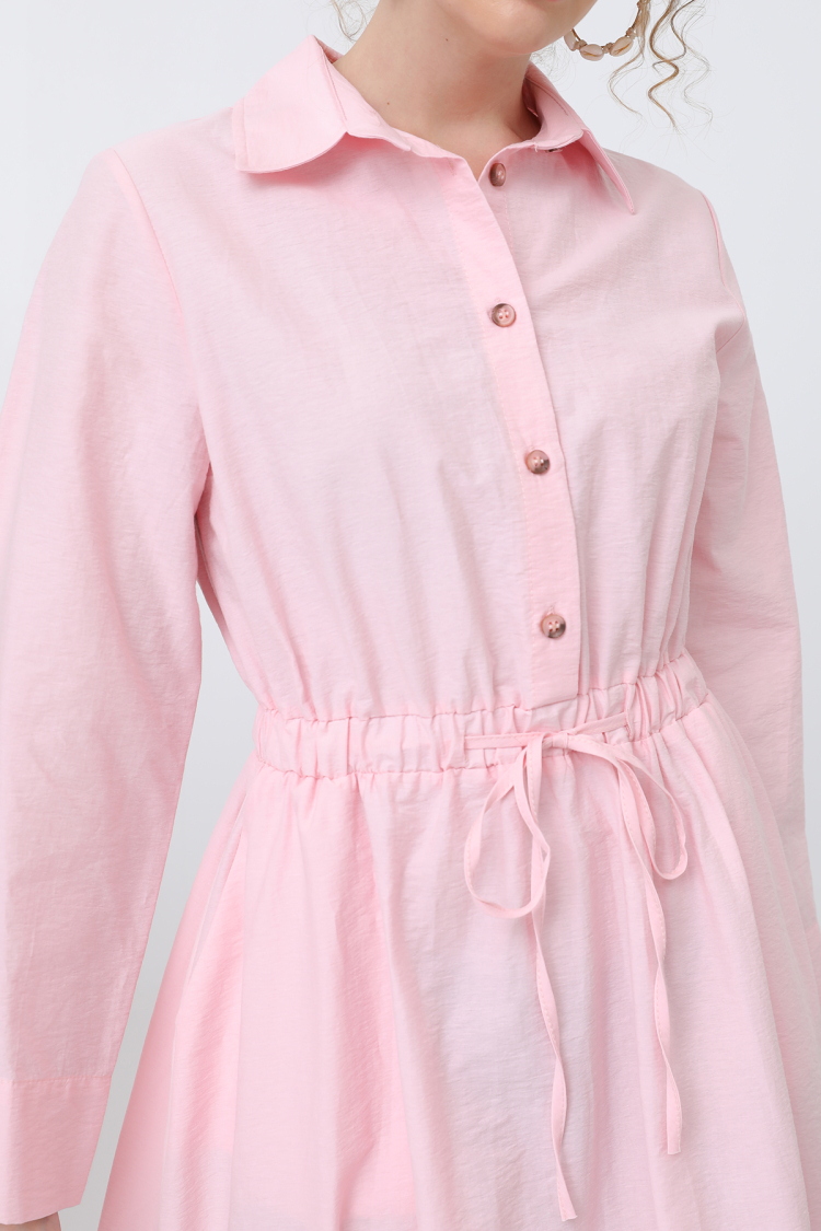 Women's Tie Waist Long Sleeve Dress