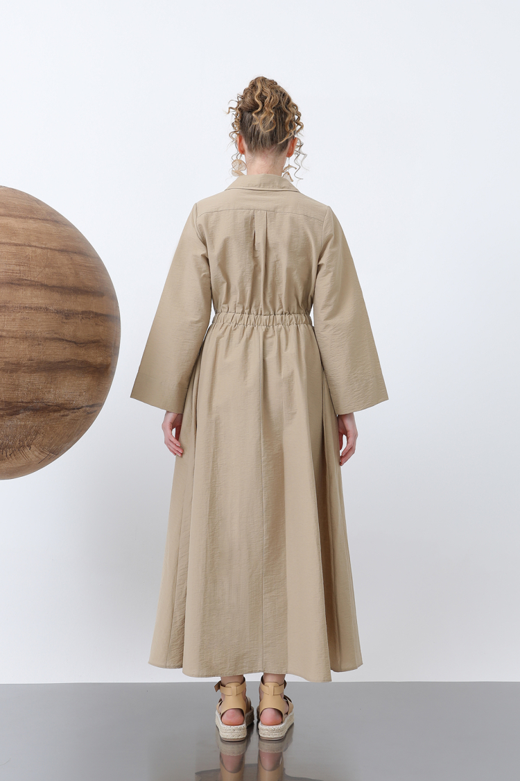 Women's Tie Waist Long Sleeve Dress