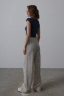 Striped Cotton Elastic Pants - Multicolor - Reyon - Globality Store - Women Clothes Wholesale Turkey
