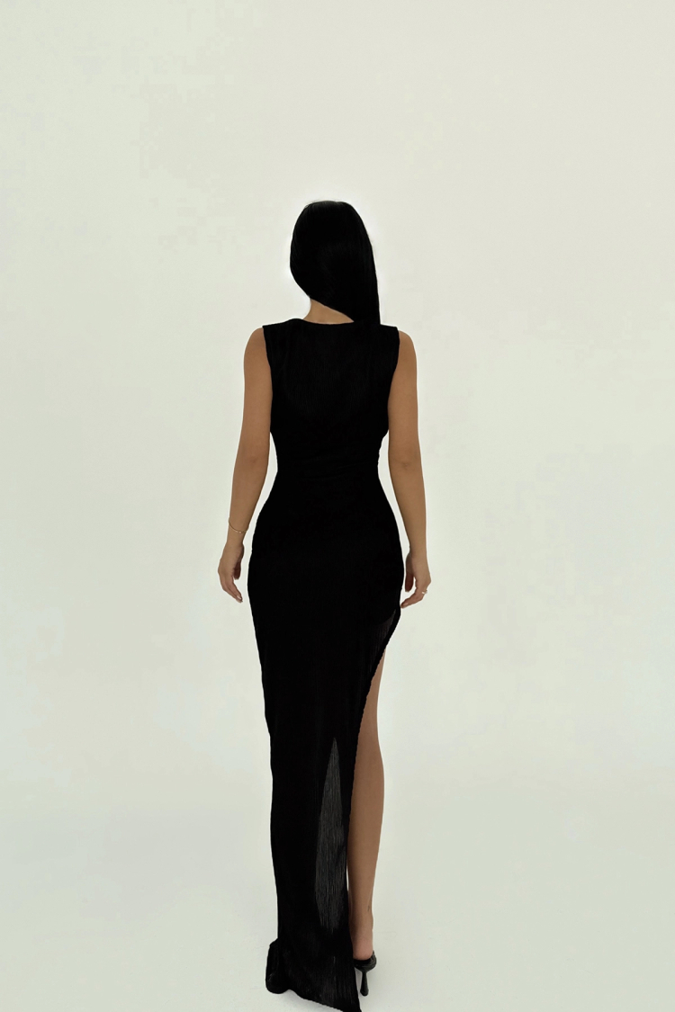 Deep Slit Long Dress