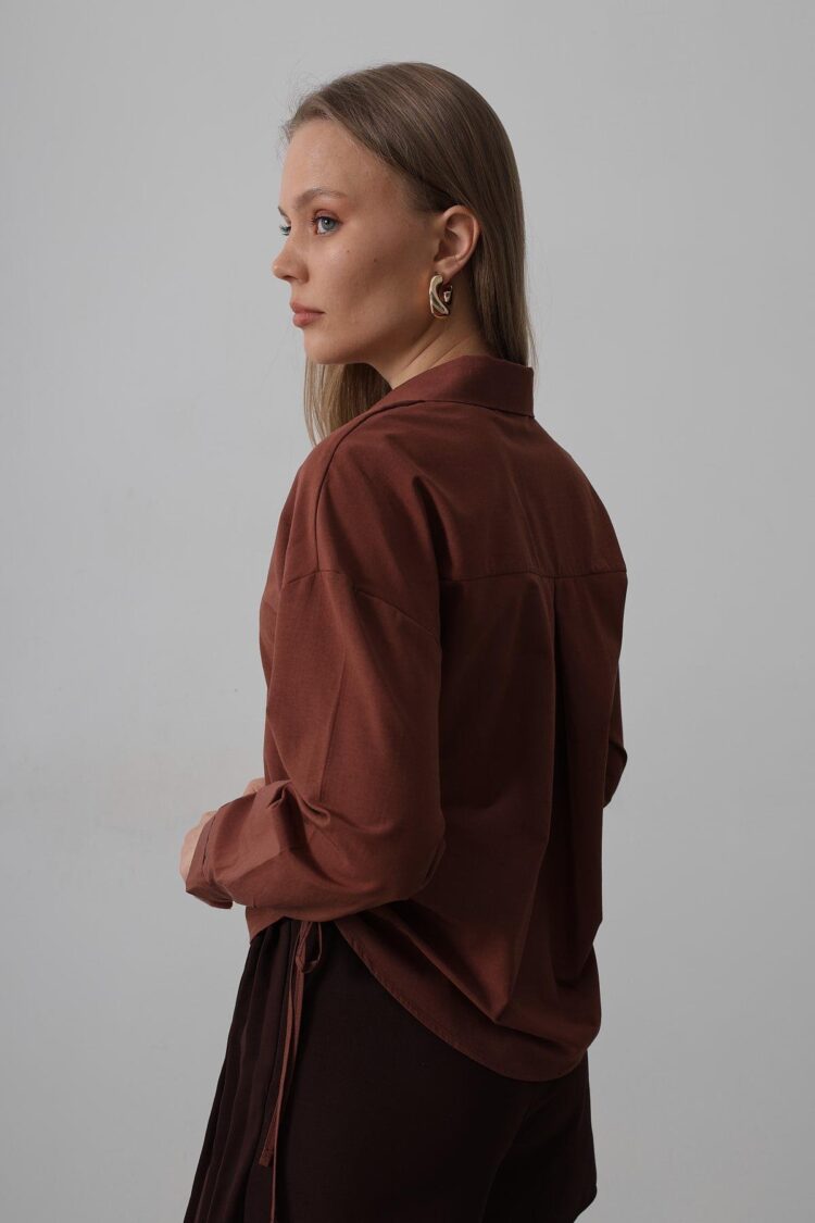 Basic Shirt With Side Tie - Dark