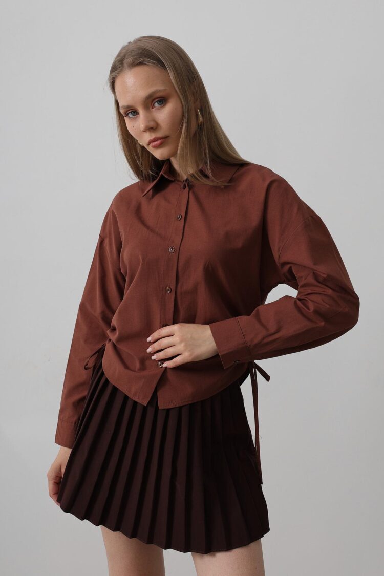 Basic Shirt With Side Tie - Dark
