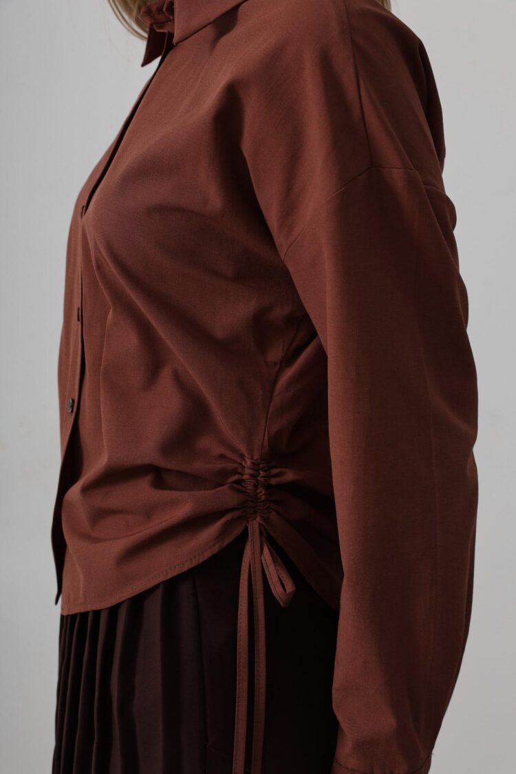 Basic Shirt With Side Tie - Dark