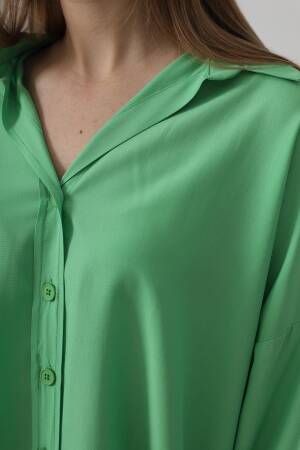 Wide Cuff Detailed Shirt - A. - Reyon - Globality Store - Women Clothes Wholesale Turkey