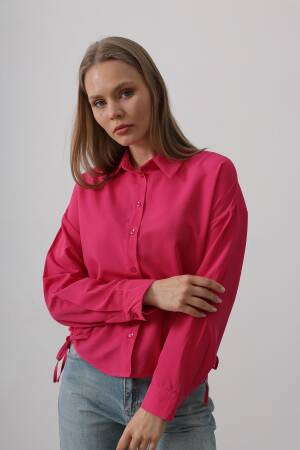 Basic Shirt With Side Tie - Reyon - Globality Store - Women Clothes Wholesale Turkey