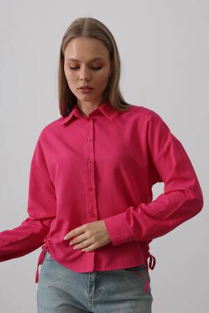 Basic Shirt With Side Tie - Reyon - Globality Store - Women Clothes Wholesale Turkey