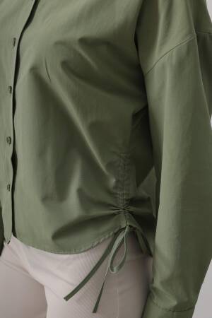 Basic Shirt With Side Tie - Reyon - Globality Store - Women Clothes Wholesale Turkey