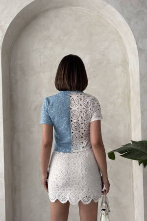 Denim Lace Shirt - RawD.1 - Brand: Topshow - Women's Clothing Wholesale - Globality Store