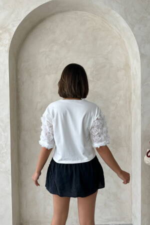 Sleeve Detailed T-Shirt - Topshow - Globality Store - Women Clothes Wholesale Turkey