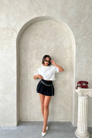 Sleeve Detailed T-Shirt - Topshow - Globality Store - Women Clothes Wholesale Turkey