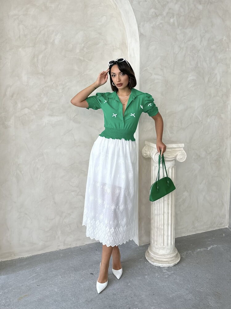 Embroidered Skirt - Cream