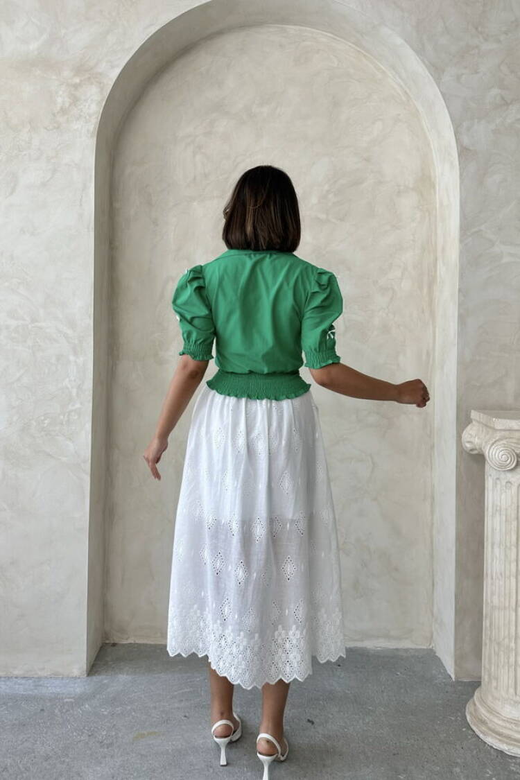 Embroidered Skirt - Cream