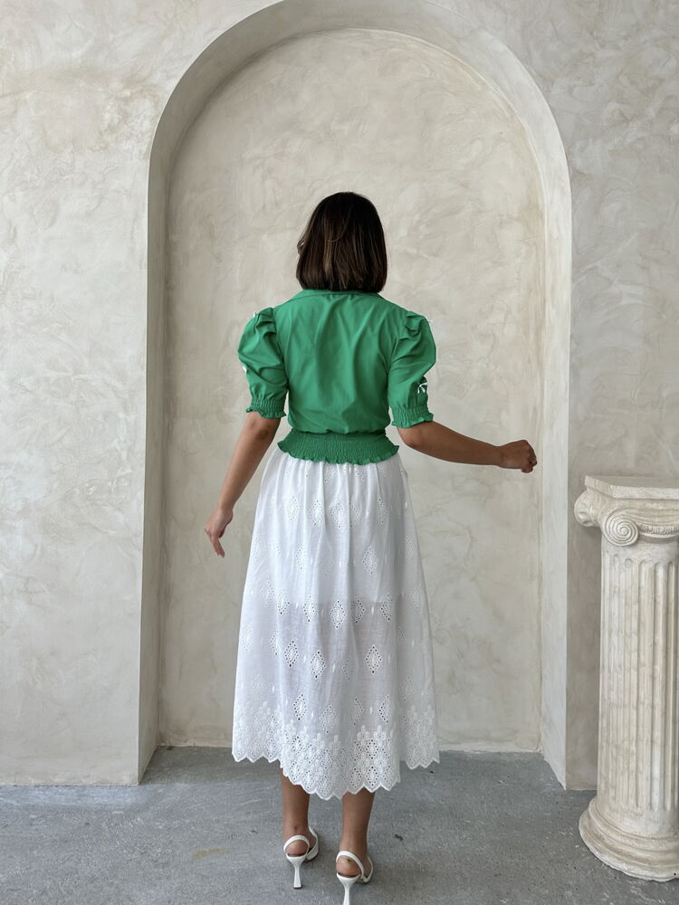 Embroidered Skirt - Cream