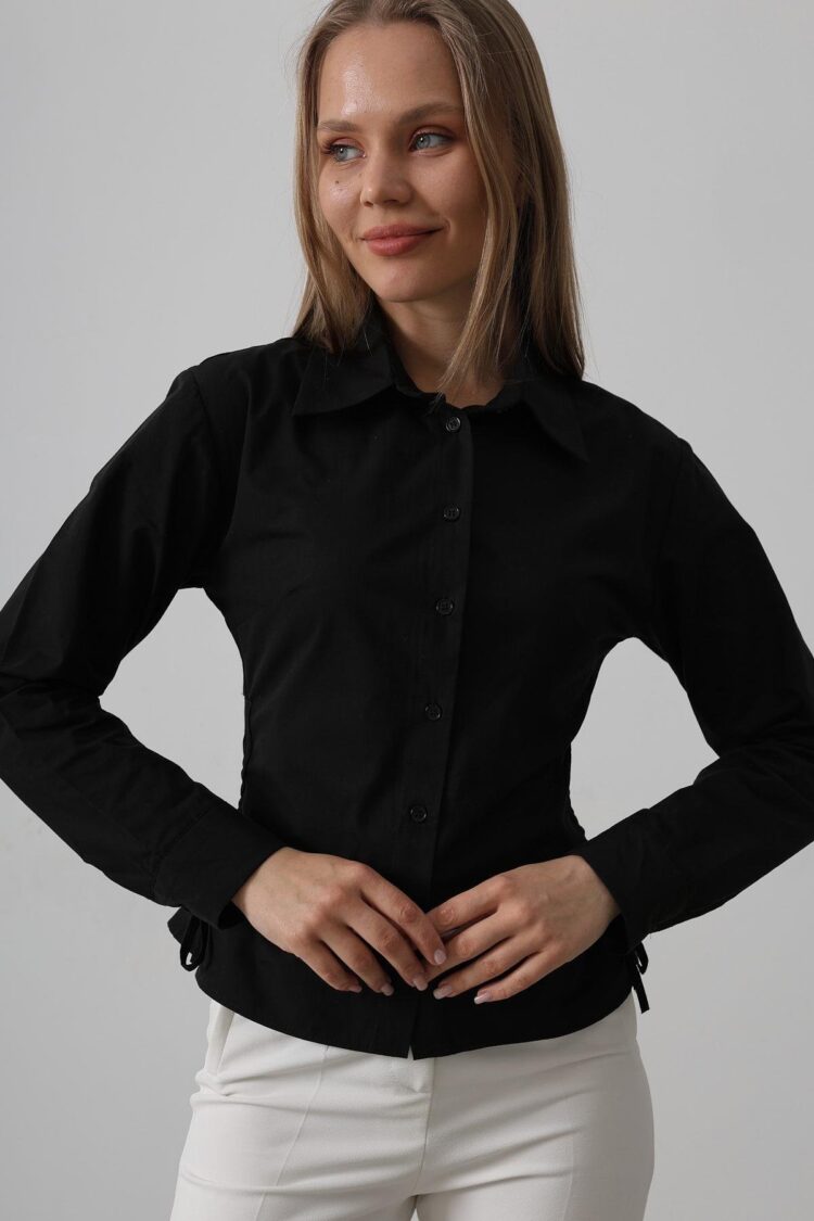 Striped Side Striped Shirt - Black
