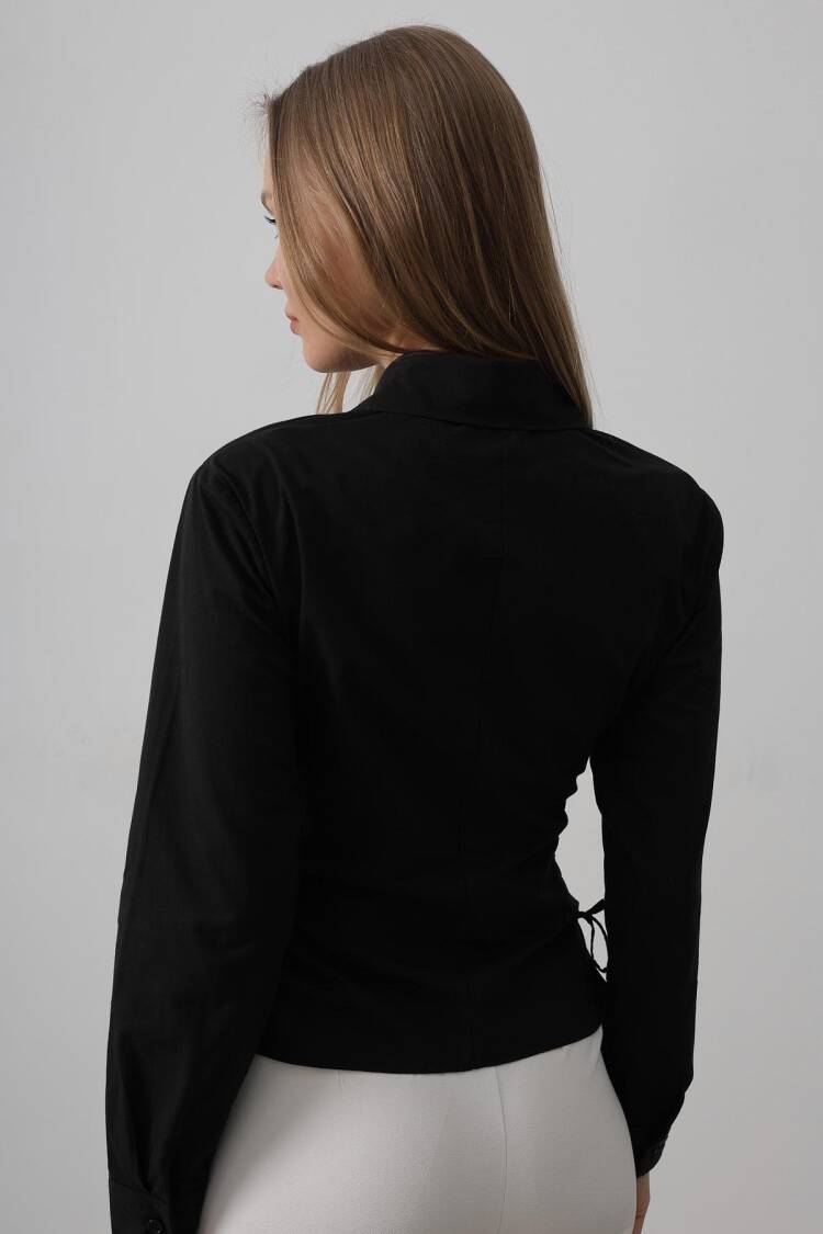 Striped Side Striped Shirt - Black