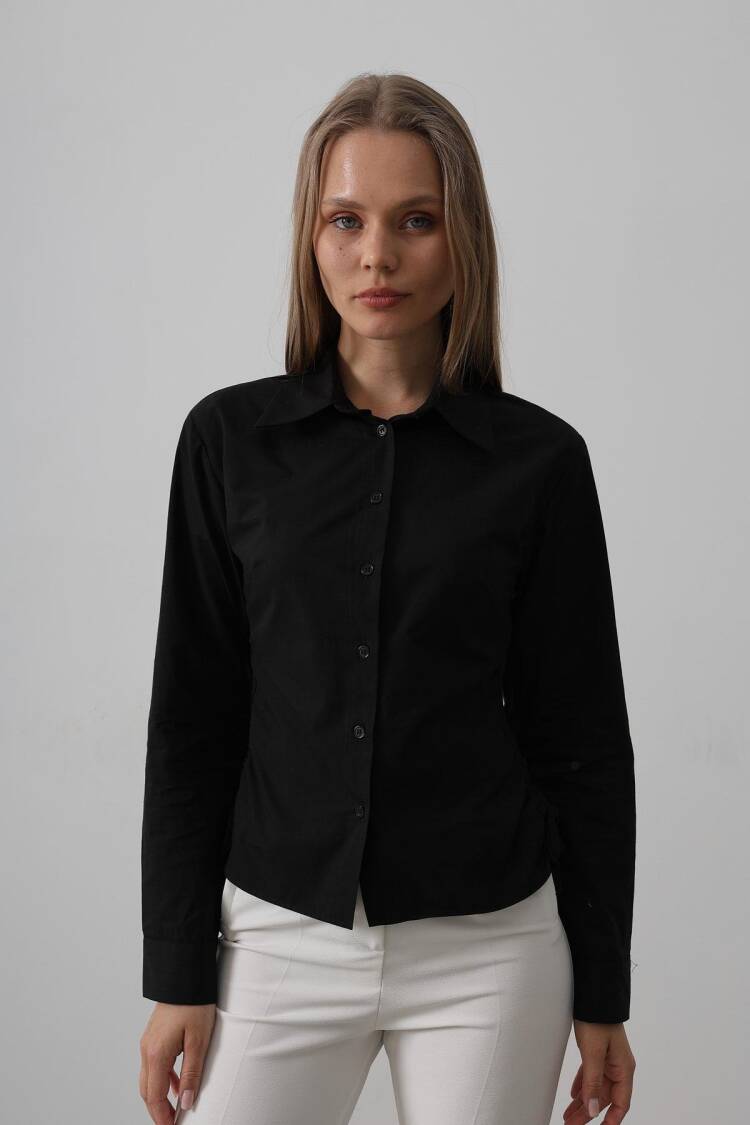 Striped Side Striped Shirt - Black