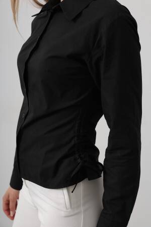 Striped Side Striped Shirt - Black - Reyon - Globality Store - Women Clothes Wholesale Turkey