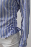 Striped Shirt With Side Stripes - -White - Reyon - Globality Store - Women Clothes Wholesale Turkey