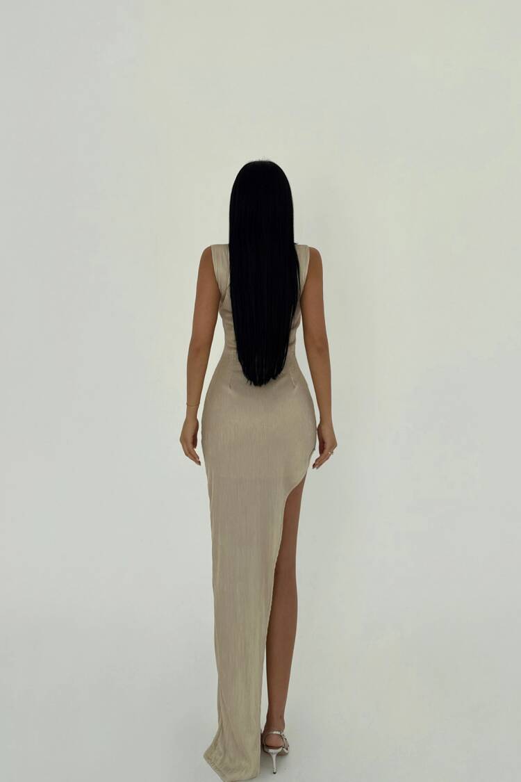 Deep Slit Long Dress