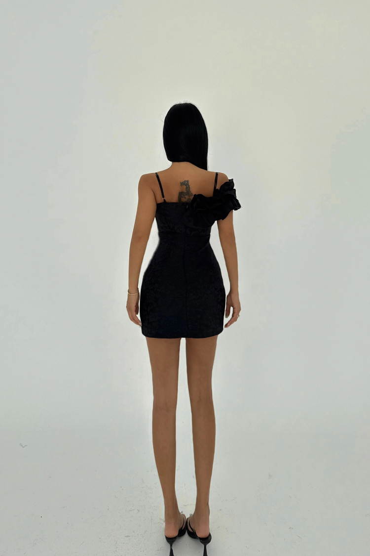 Black Strap Mini Dress