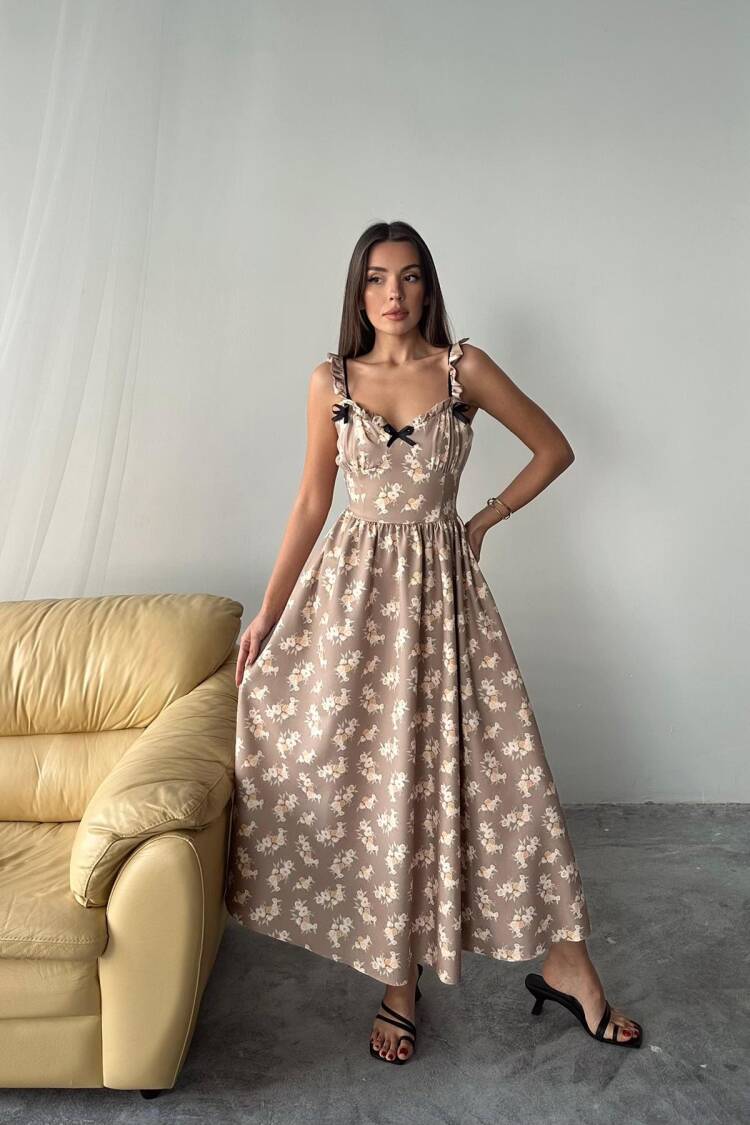 WholesaleFront Bow Floral Dress