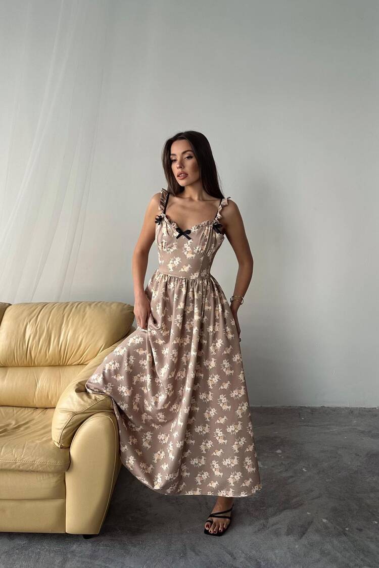 WholesaleFront Bow Floral Dress