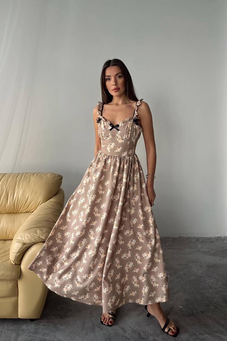 WholesaleFront Bow Floral Dress - Elisa - Globality Store - Women Clothes Wholesale Turkey