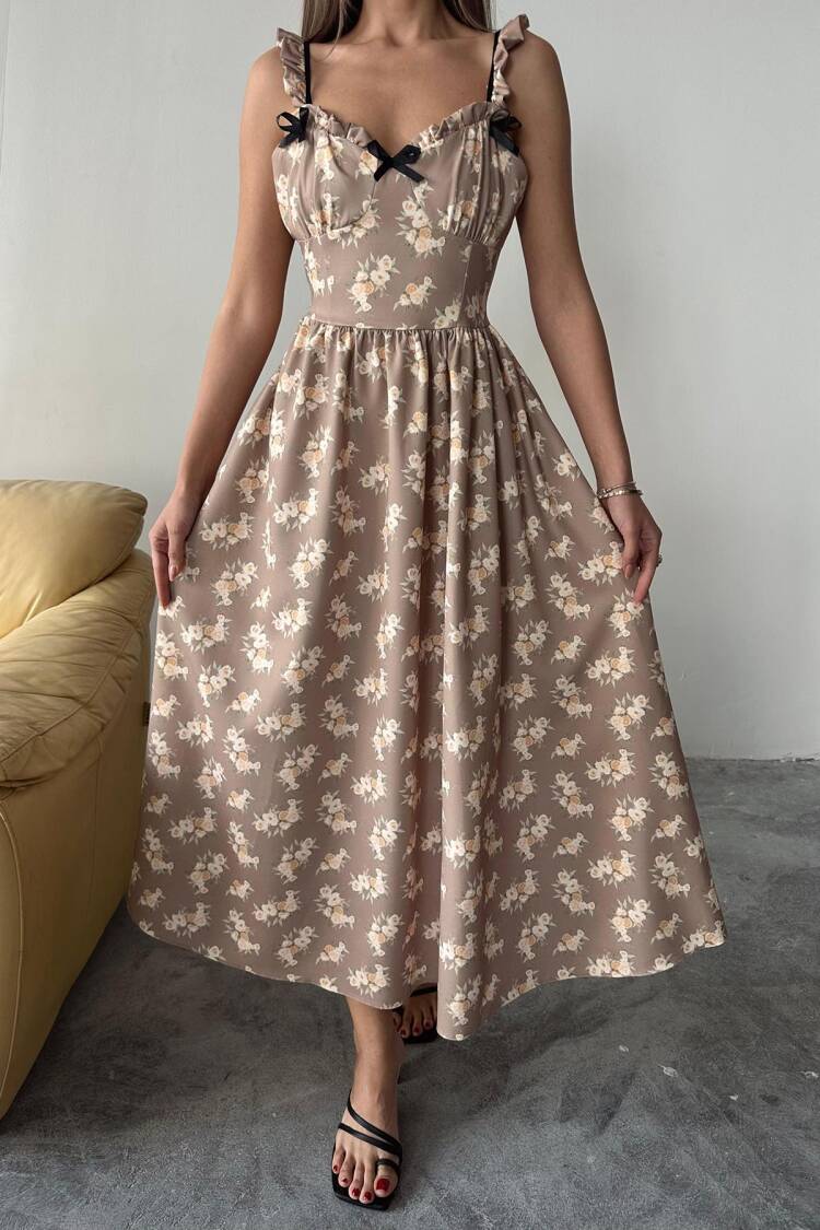 WholesaleFront Bow Floral Dress