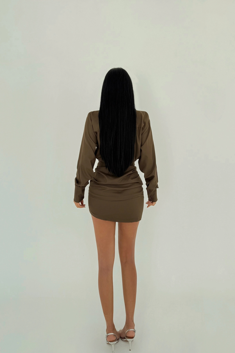 Shirt Collar Mini Dress